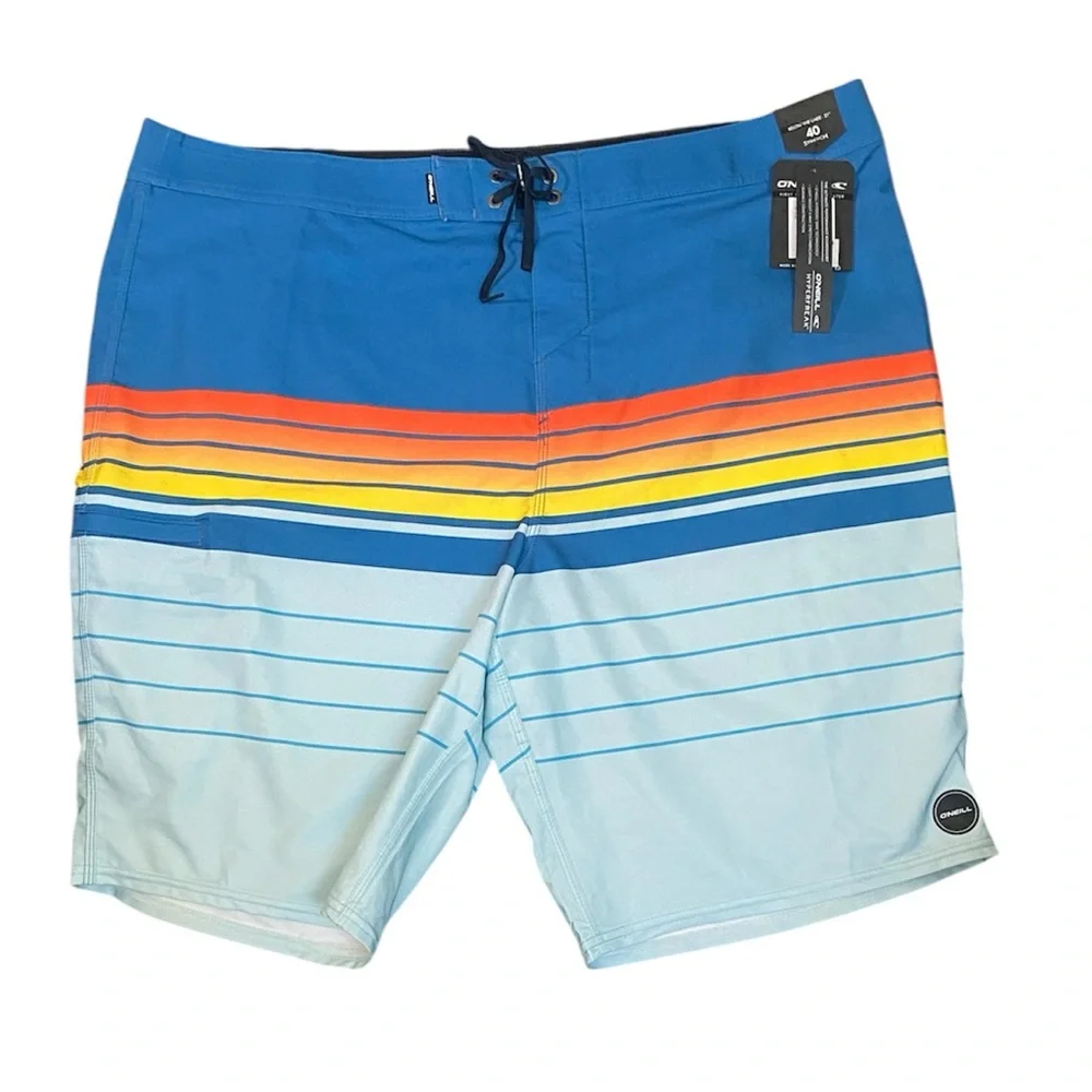 O'Neill Hyperfreak Men’s Gradient Stripe Board Shorts Size 40